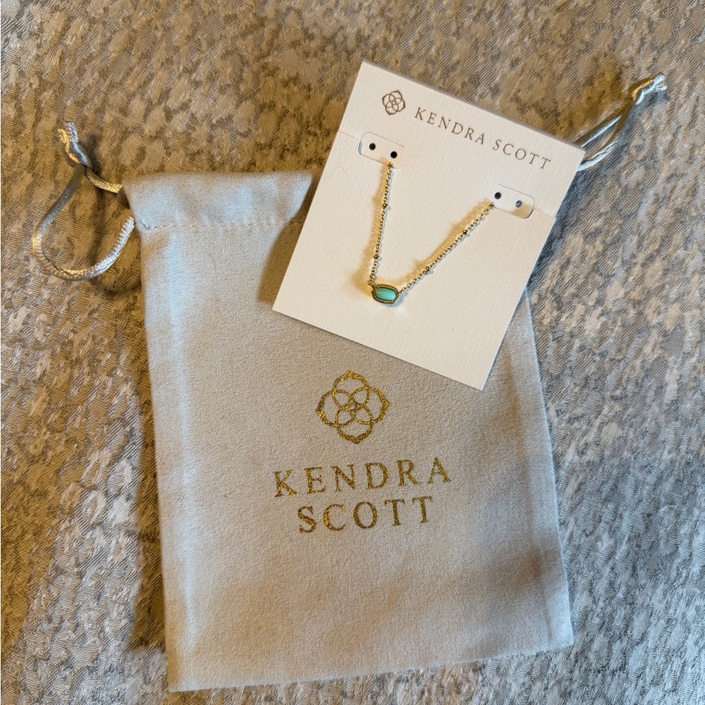 Kendra Scott Gold Necklace with Teal Stone